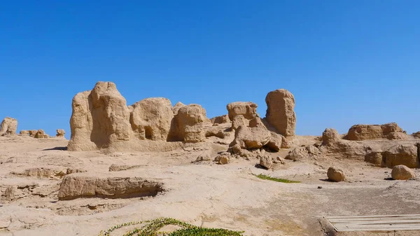 Paisaje de las ruinas de Jiaohe en la provincia de Xinjiang — Foto de Stock