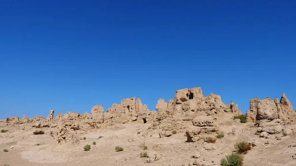 Paisaje de las ruinas de Jiaohe en la provincia de Xinjiang — Foto de Stock