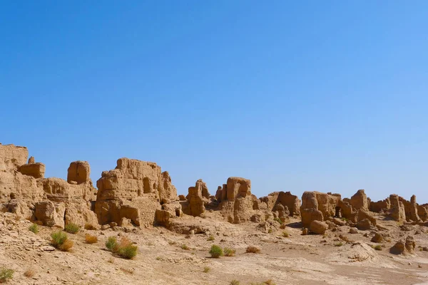 Paisaje de las ruinas de Jiaohe en la provincia de Xinjiang — Foto de Stock