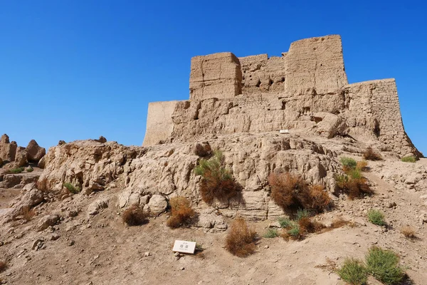 Widok na ruiny Jiaohe leżące w prowincji Xinjiang — Zdjęcie stockowe