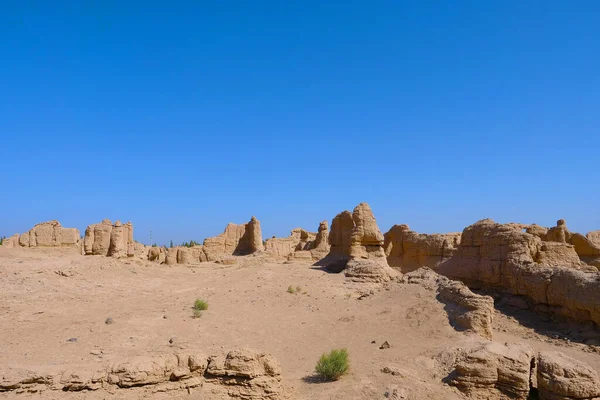 Paisaje de las ruinas de Jiaohe en la provincia de Xinjiang — Foto de Stock