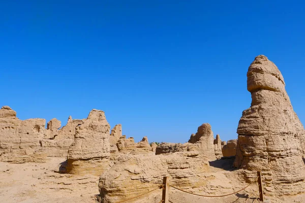 Paisaje de las ruinas de Jiaohe en la provincia de Xinjiang — Foto de Stock