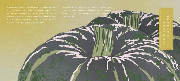 オリエンタル和様抽象柄背景デザイン自然食植物カボチャ — ストックベクタ
