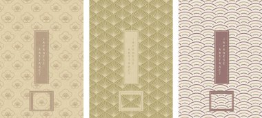 Doğulu Japon stili soyut dikişsiz arkaplan tasarımı geometri ölçeği eğrisi çizgi çizgisi çokgen çerçeve ve erik çiçeği