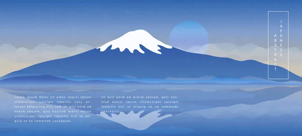 Oriental Japonés Estilo Abstracto Patrón Fondo Diseño Paisaje Vista Azul — Archivo Imágenes Vectoriales