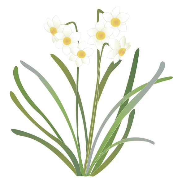 Vetor Estilo Japonês Daffodils —  Vetores de Stock