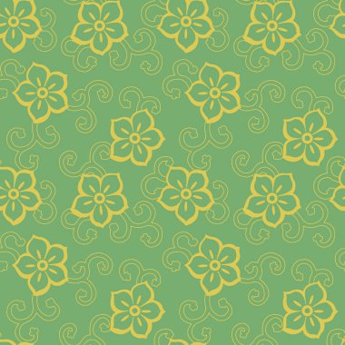 Antika Çin geleneksel desenli dikişsiz arka plan yıldızı çapraz çiçek asması