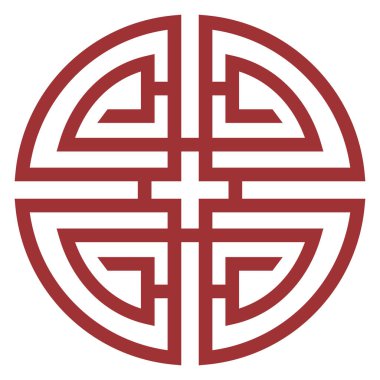 Oryantal izole kalıp nesne spiral çapraz iz çerçeve hattı etrafında