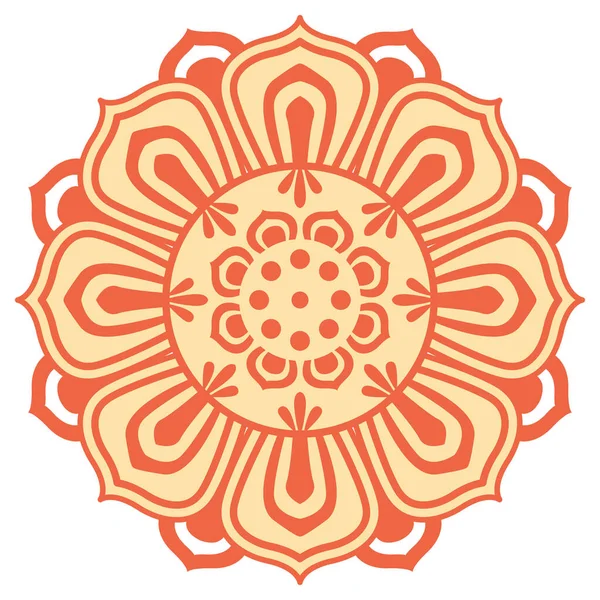 Orientalische Isolierte Muster Objekt Spirale Runde Kurve Kreuzblume — Stockvektor