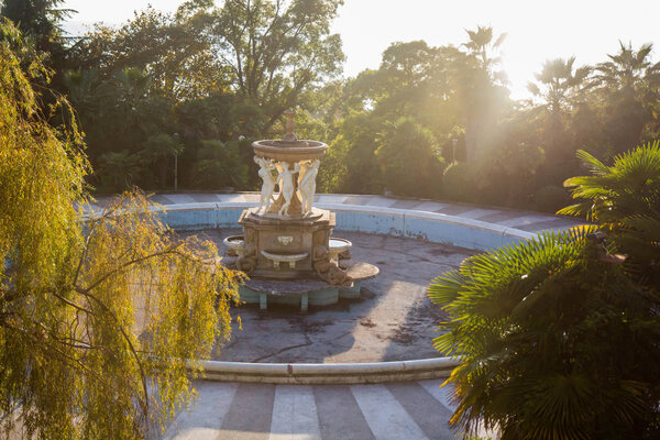 Luxury, Stone,, Art, Travel, Park, Garden, Plant, Golden, Tree, Sea, Black, Old, Vintage, Tropical, Architecture, Building, City, Facade, Urban, Tourism, Europe, Russia, Resort, History, Abandoned, Sanatorium, Sochi, Ordzhonikidze