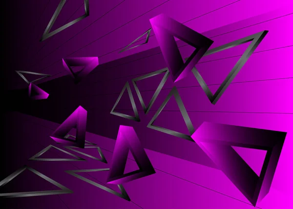 紫色和黑色三角形 高档独家背景 矢量豪华深色和黑色渐变几何 — 图库矢量图片