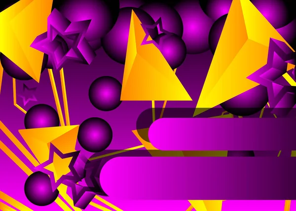 Grafica Moderna Bacheca Con Elementi Geometrici Astratto Giallo Viola Vettoriale — Vettoriale Stock