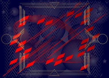 Gelecekçi renkli geçmişe dönük arka plan tasarımı. Klasik çerçeveli soyut gradyan şekiller. Lüks tasarım posterleri.