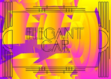 Art Deco Zarif Araba metni. Dekoratif tebrik kartı, eski harflerle imzalayın..