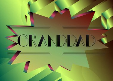 Retro büyükbaba mesajı. Dekoratif tebrik kartı, eski harflerle imzalayın..