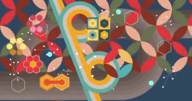 70 'lerin Retro Arkaplan animasyonu ile Groovy 1970' lerin sanat videosu. Minimalist Vintage tasarımı, eski moda renk çizimi.