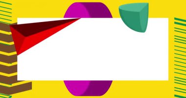 Metin için yeri olan geometrik grafik retro teması. Minimum geometrik elementler çerçevesi. Reklam için klasik soyut şekiller vektör illüstrasyonuName.