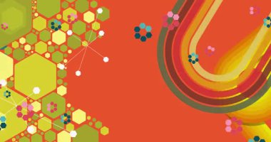 70 'lerin Retro Arkaplan animasyonu ile Groovy 1970' lerin sanat videosu. Minimalist Vintage tasarımı, eski moda renk çizimi.