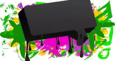 Graffiti konuşma balonu animasyonu. Soyut Çağdaş Mesajlaşma tabelası sokak sanatı dekorasyonu videosu, şehir boyama tarzında tartışma simgesi.