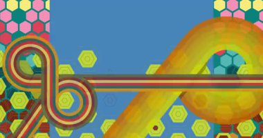 70 'lerin Retro Arkaplan animasyonu ile Groovy 1970' lerin sanat videosu. Minimalist Vintage tasarımı, eski moda renk çizimi.