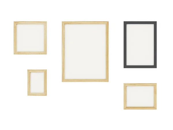 Wooden Frames Isolated Background — Stock Photo, Image