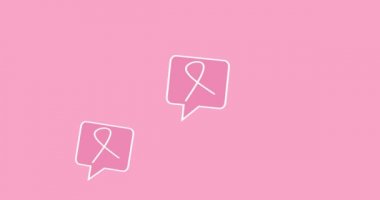 Siyah arka planda pembe kurdele kanser farkındalığı, kanser farkındalığı. Ekim ayındaki farkındalık kampanyaları için modern tarz logo. Dünya Göğüs Kanseri Farkındalığı Günü