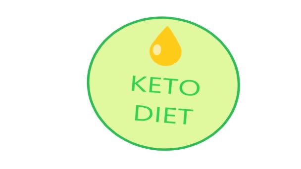 キトダイエットロゴ あなたの健康を維持し 重量を失うための人気の目的地 健康的な食事のためのスクリーンセーバー — ストック動画
