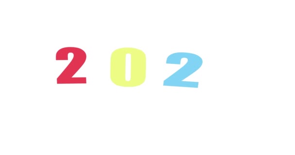 2021年 中央の2021番号 アニメーション — ストック動画