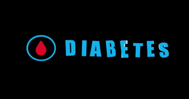 World Day Diabetes Medical Animation 의학적 첫날의 캠페인을 스타일로고 — 비디오