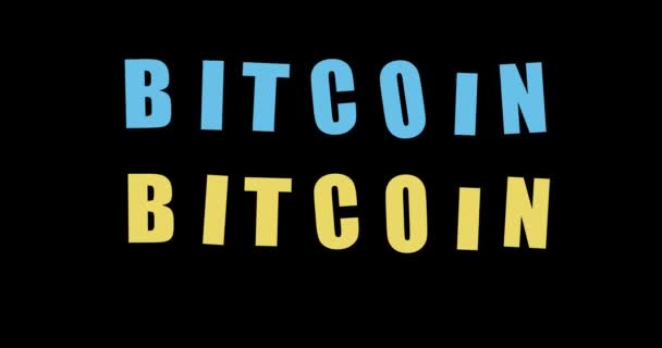 Bitcoin Crypto Monnaie Marché Résumé Animation Bitcoin Crypto Monnaie Concept — Video