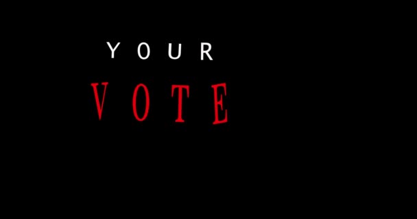 Your Vote Matters Text Sign Dark Background Vote Elections Concept — Stock Video