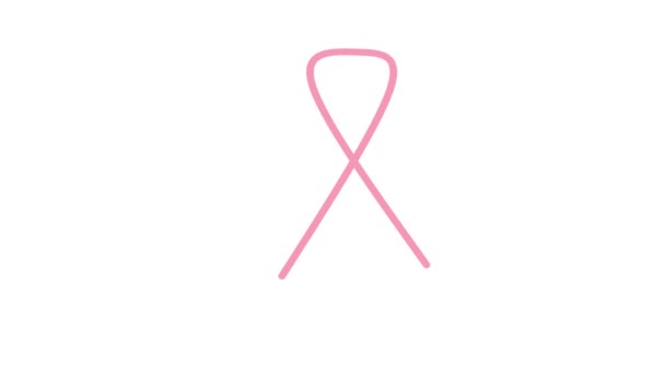 Brustkrebs Logo Pinkfarbenes Band Krebsbewusstsein Auf Schwarzem Hintergrund Krebsbewusstsein Modernes — Stockvideo