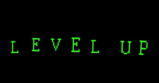 Animation Level Text Auf Schwarzem Hintergrund — Stockvideo