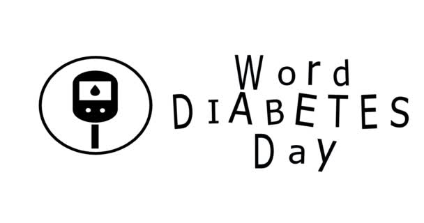 Παγκόσμια Ημέρα Διαβήτη Ιατρική Κινούμενη Εικόνα Ιατρική Έννοια Σύγχρονο Λογότυπο — Αρχείο Βίντεο