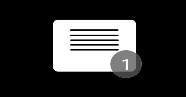 Har Fått Meddelanden Postlåda Animation Cool Postikon Med Räknenummer — Stockvideo