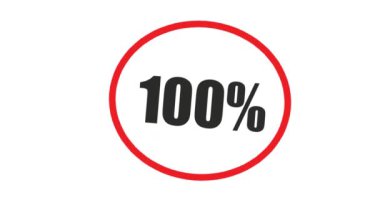 Yüzde yüz metin. Yanan logo siyah arka planda görünüyor. 3d hazırlayıcı