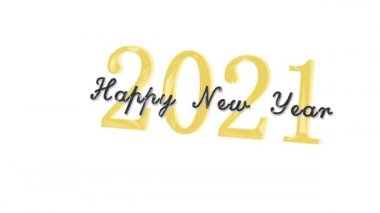 Yeni yıl 2021. Merkezde 2021 numara var. Canlandırma