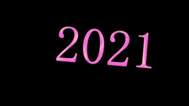 Yeni yıl 2021. Merkezde 2021 numara var. Canlandırma