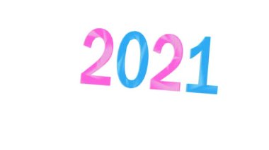 Yeni yıl 2021. Merkezde 2021 numara var. Canlandırma