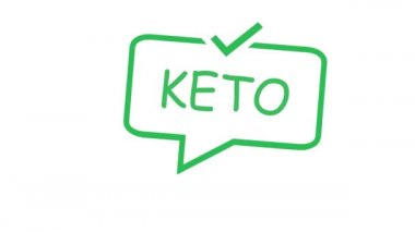 KETO diyet logosu. Sağlığınızı korumak ve kilo vermek için popüler bir yer. Sağlıklı bir diyet için ekran koruyucu
