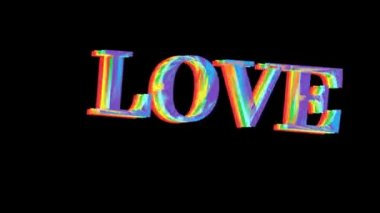 Gökkuşağı LGBT kumaşı ve LGBTQ 'nun renkli sembolünün metni metin arkasında el sallıyor