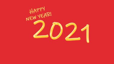 Yeni yıl 2021. Merkezde 2021 numara var. Canlandırma