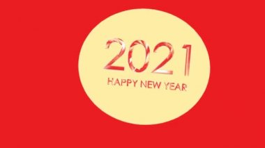 Yeni yıl 2021. Merkezde 2021 numara var. Canlandırma