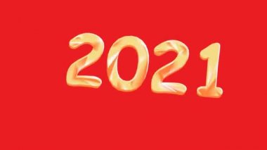 Yeni yıl 2021. Merkezde 2021 numara var. Canlandırma