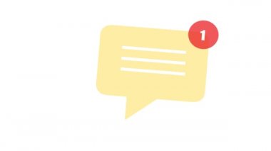 E- posta Kutusunda Mesajlar Aldınız / Sayma numarası olan havalı bir e- posta simgesinin canlandırması