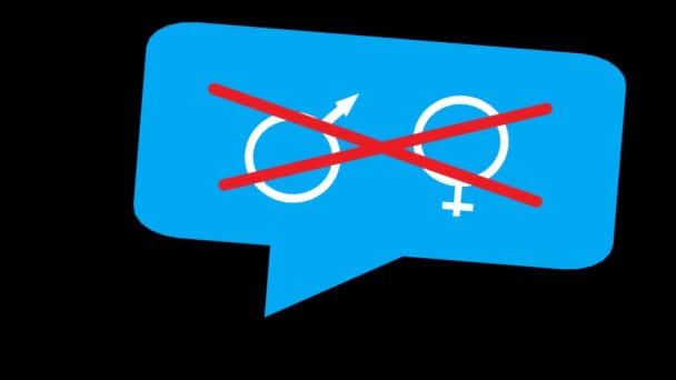 Conceito Neutralidade Gênero Mulheres Homens Símbolos Femininos Masculinos São Desenhados — Vídeo de Stock