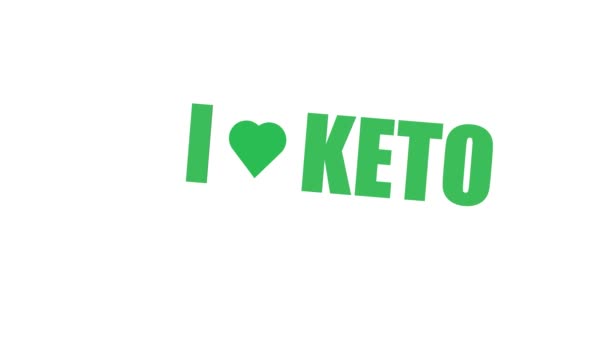 Keto饮食标志 一个很受欢迎的保持健康和减肥的目的地 健康饮食的屏幕保护程序 — 图库视频影像
