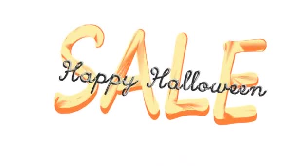 Venta Halloween Plantilla Banner Oferta Especial Con Letras Dibujadas Mano — Vídeos de Stock