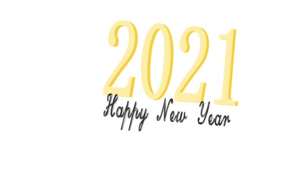 Año Nuevo 2021 2021 Números Centro Animación — Vídeo de stock
