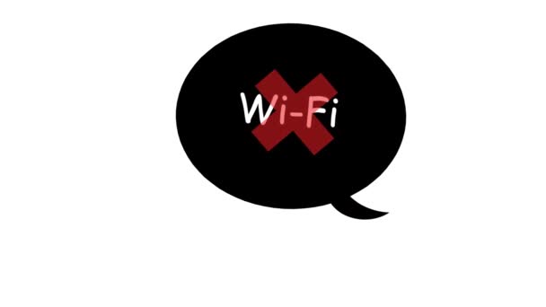 Δωρεάν Wifi Σύμβολο Εικονίδιο Ζώνη Wifi Κινούμενα Σχέδια — Αρχείο Βίντεο